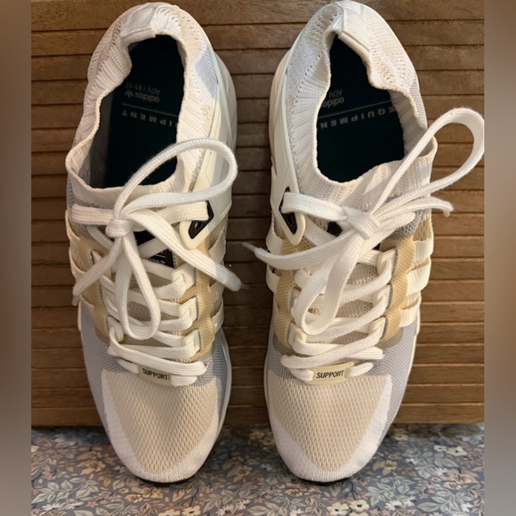 adidas White and Cream Athletic Shoes - Picture 5 of 7